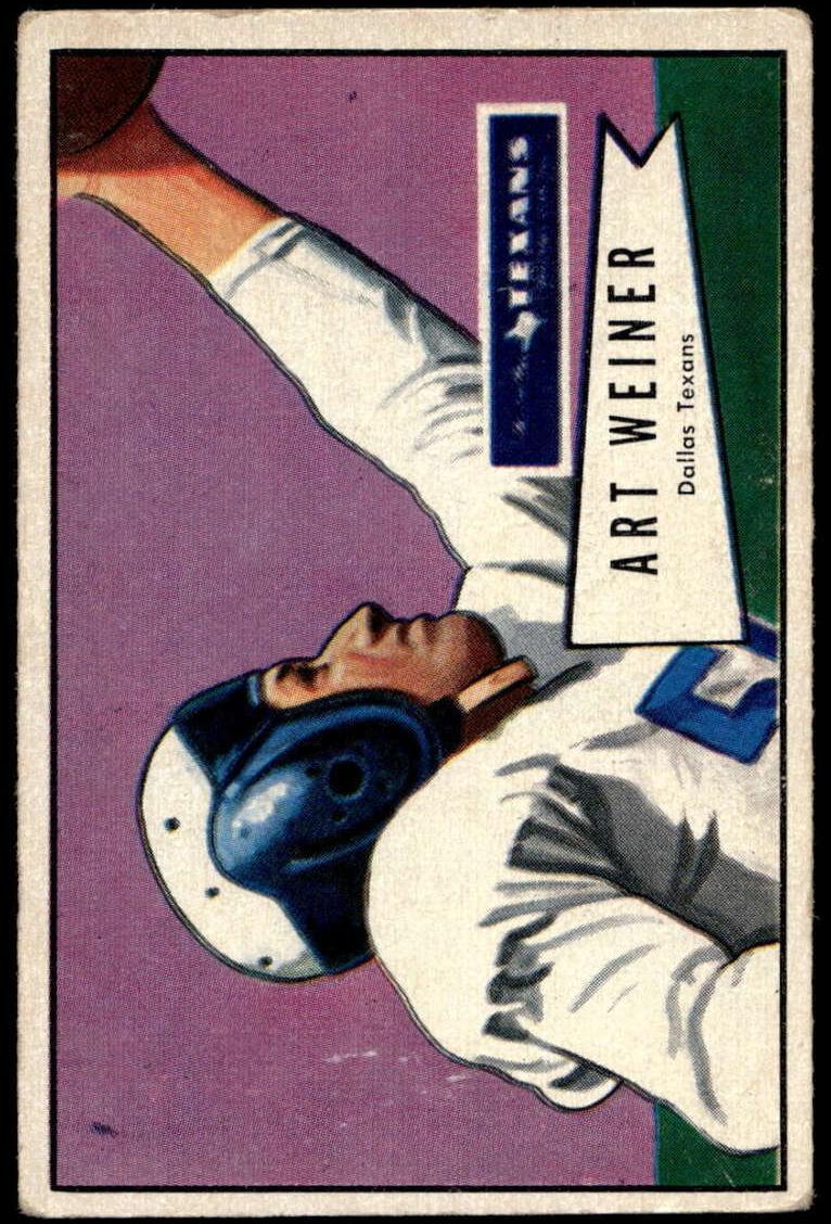1952 Bowman Small Football Art Weiner #114