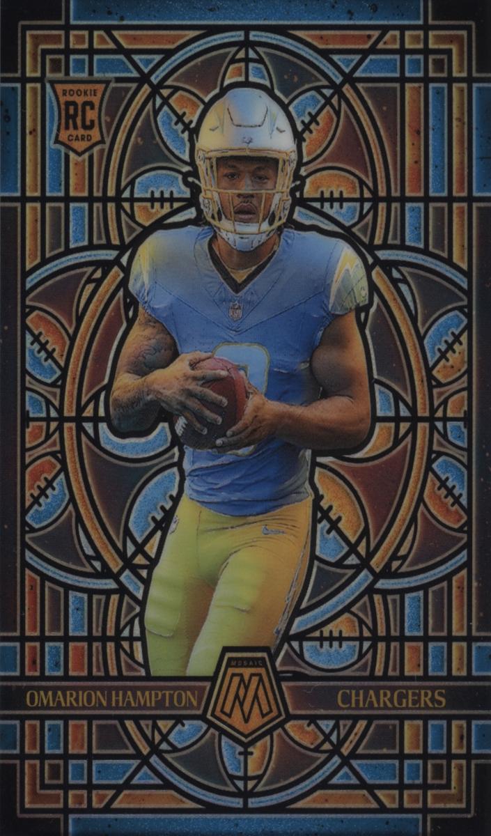 2025 Panini Mosaic Football Omarion Hampton #15 PSA 9