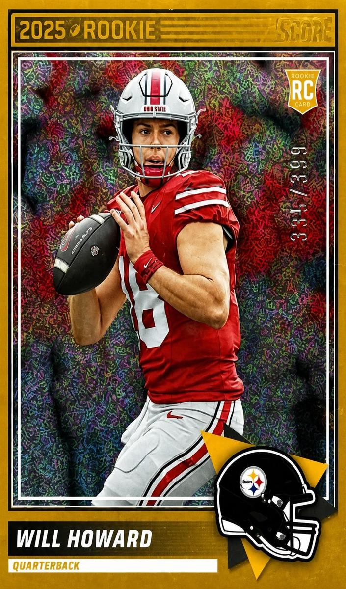 2025 Panini Score Football Dots Blue Will Howard #3