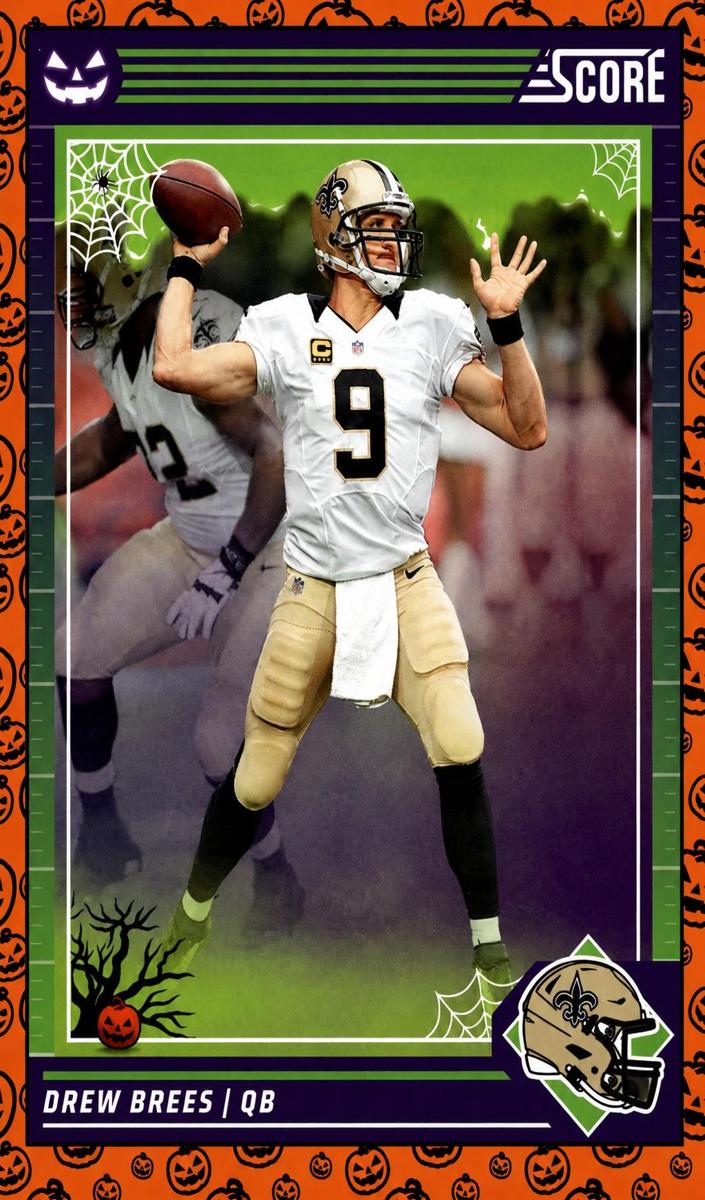 2024 Panini Score-a-Treat Football Pumpkin Drew Brees #206 PSA 9