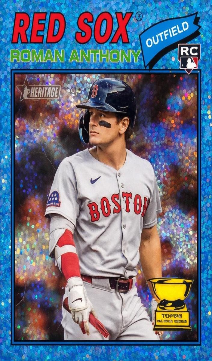 2026 Topps Heritage Baseball Light Blue Sparkle Refractor Roman Anthony #86