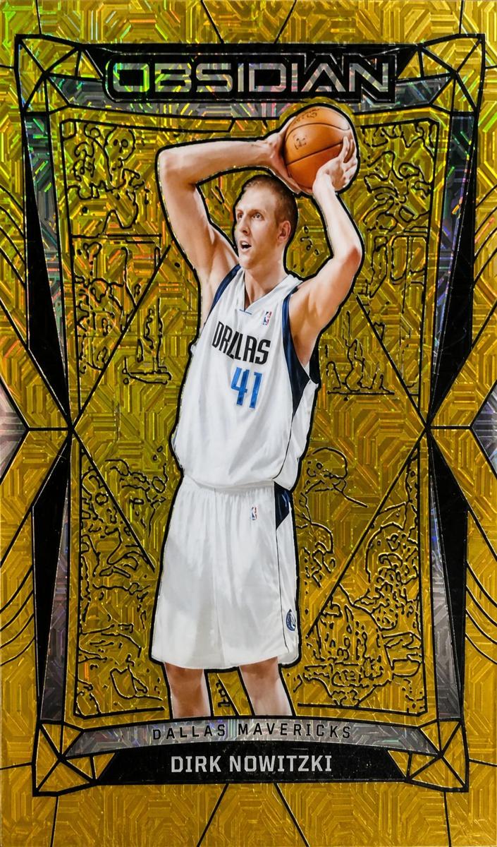 2023 Panini Obsidian Basketball Electric Etch Gold Flood Dirk Nowitzki #1 PSA 10