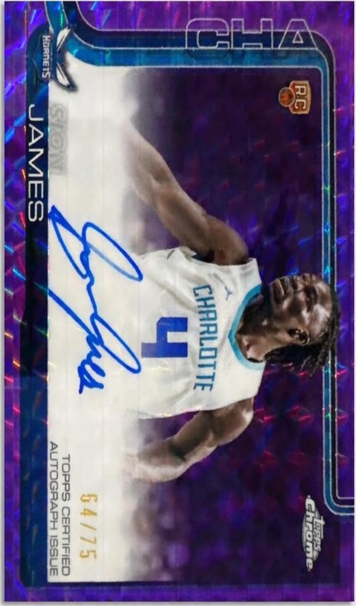 2025 Topps Chrome Basketball Geometric Purple Refractor Sion James #TCAR-SJ