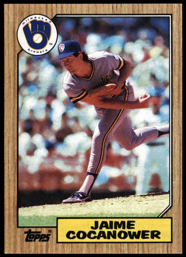 1987 Topps Baseball Jaime Cocanower #423 PSA 9