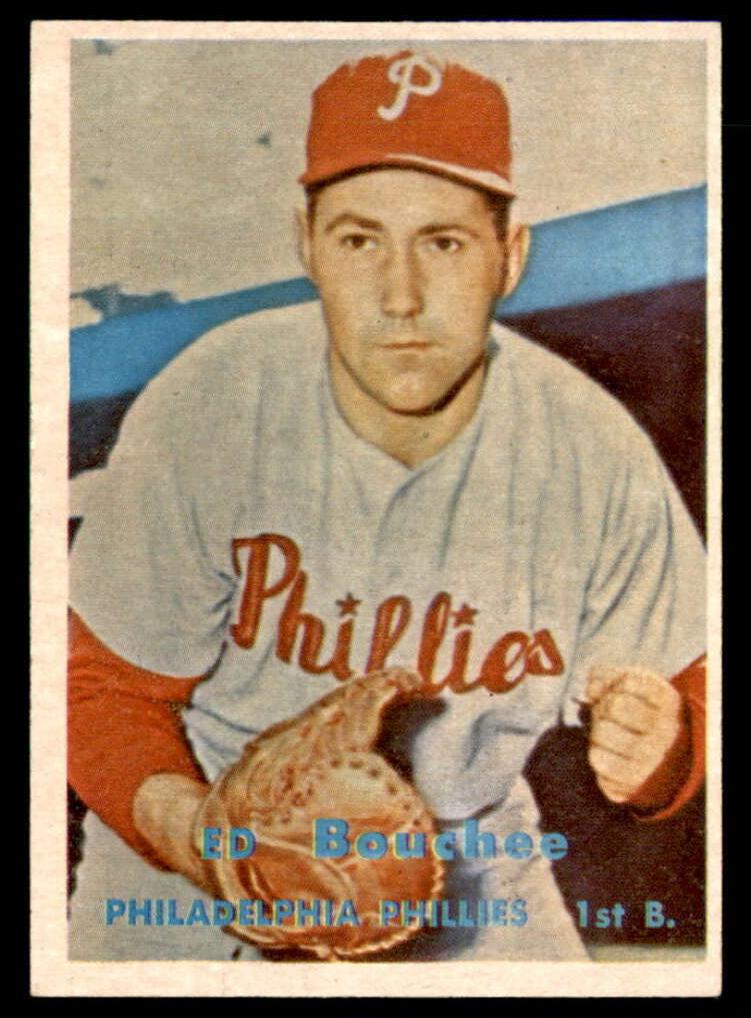 1957 Topps Baseball Ed Bouchee #314 PSA 7
