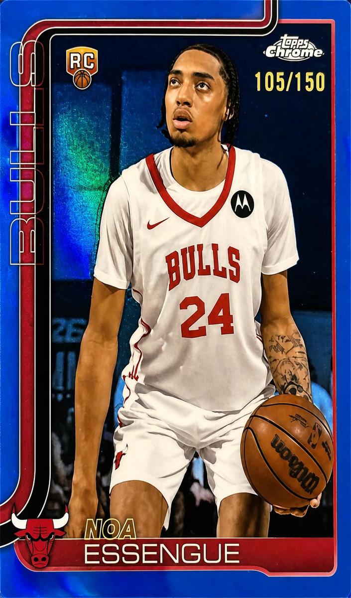 2025 Topps Chrome Basketball Blue Refractor Noa Essengue #262