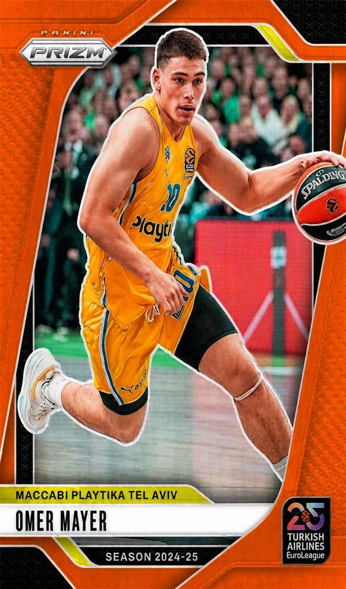 2024 Panini Prizm Turkish Airlines EuroLeague Basketball Orange Omer Mayer #55