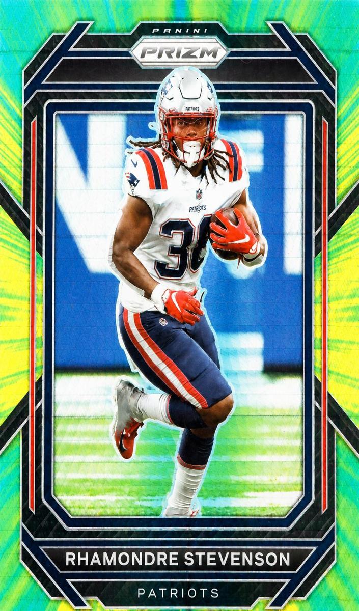 2022 Panini Prizm Football Hyper Rhamondre Stevenson #199 PSA 10