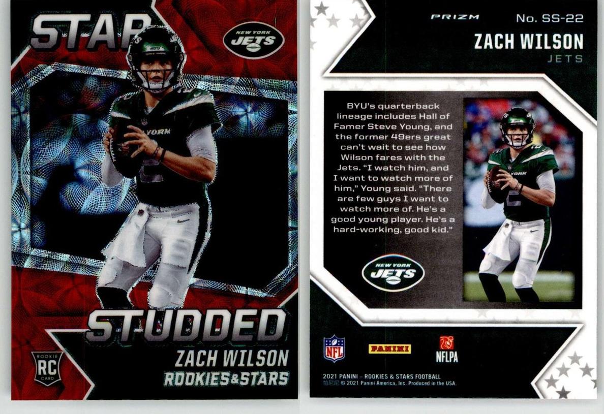 2021 Panini Rookies and Stars Football Red Scope Zach Wilson #SS-22 PSA 9