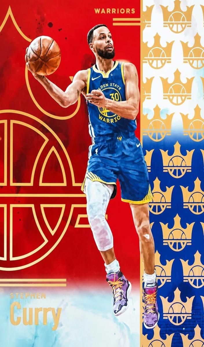 2024 Panini Court Kings Basketball Red and Blue Stephen Curry #61