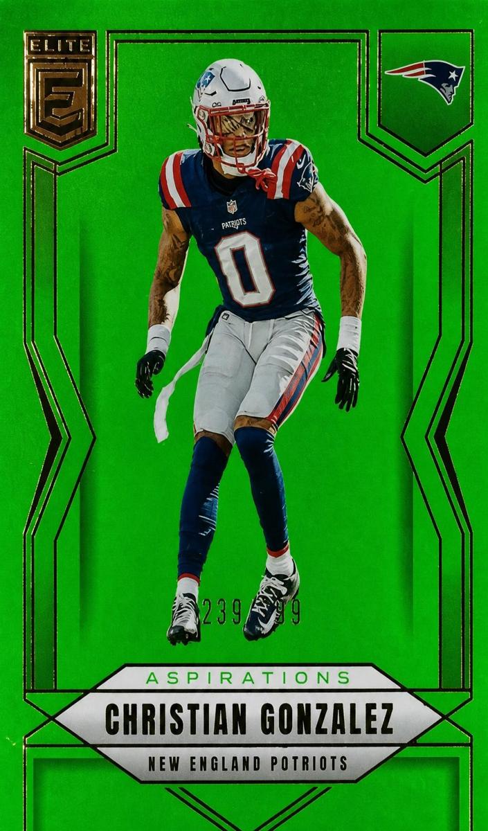 2025 Donruss Elite Football Aspirations Lime Green Christian Gonzalez #48