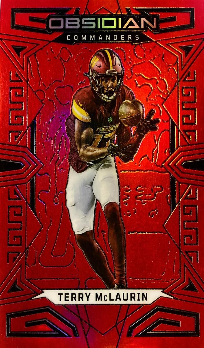 2023 Panini Obsidian Football Asia Electric Etch Red Flood Terry McLaurin #100