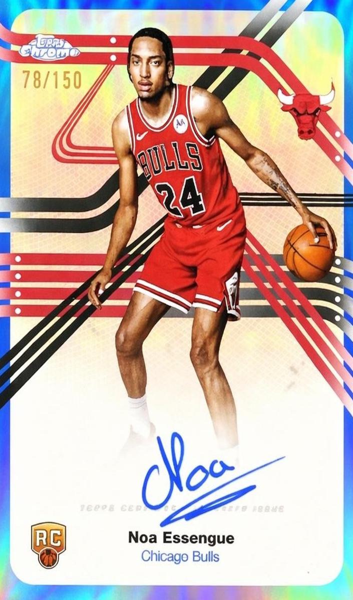 2025 Topps Chrome Basketball Blue Refractor Noa Essengue #NS-NE
