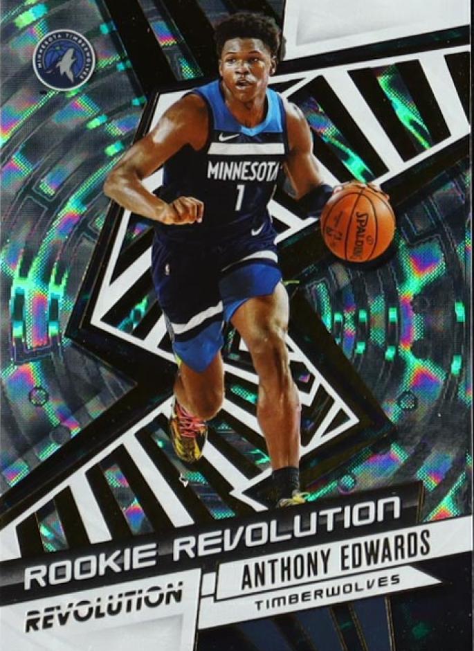 2020 Panini Revolution Basketball Fractal Anthony Edwards #6 PSA 9