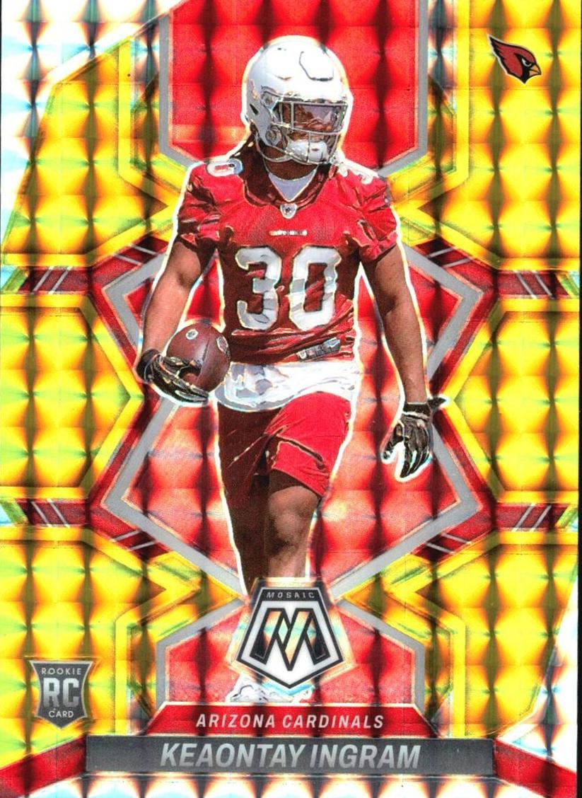 2022 Panini Mosaic Football Gold Keaontay Ingram #355