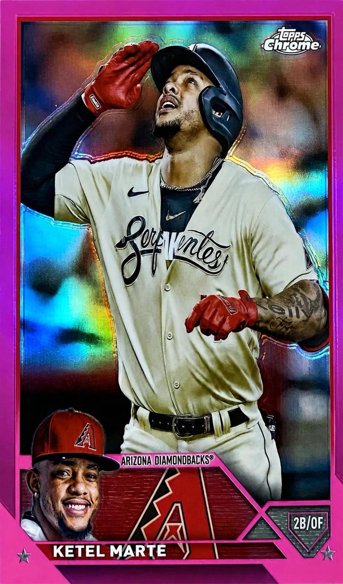 2023 Topps Chrome Baseball Pink Ketel Marte #130 SGC 9.5