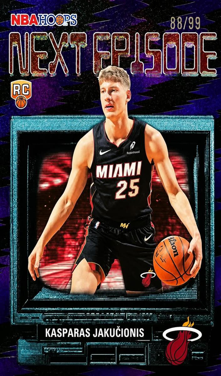 2025 Topps NBA Hoops Basketball Pixel Burst Purple Kasparas Jakucionis #NE-20