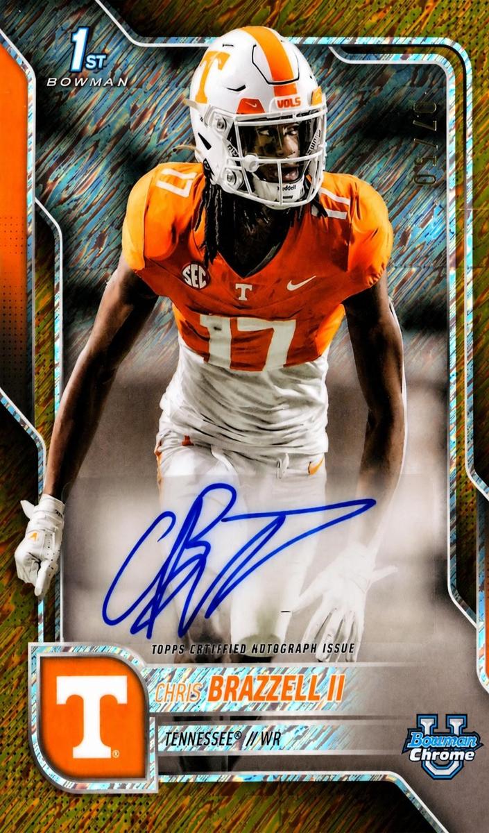 2025 Bowman Chrome University Football Gold Refractor Chris Brazzell II #BCA-CB