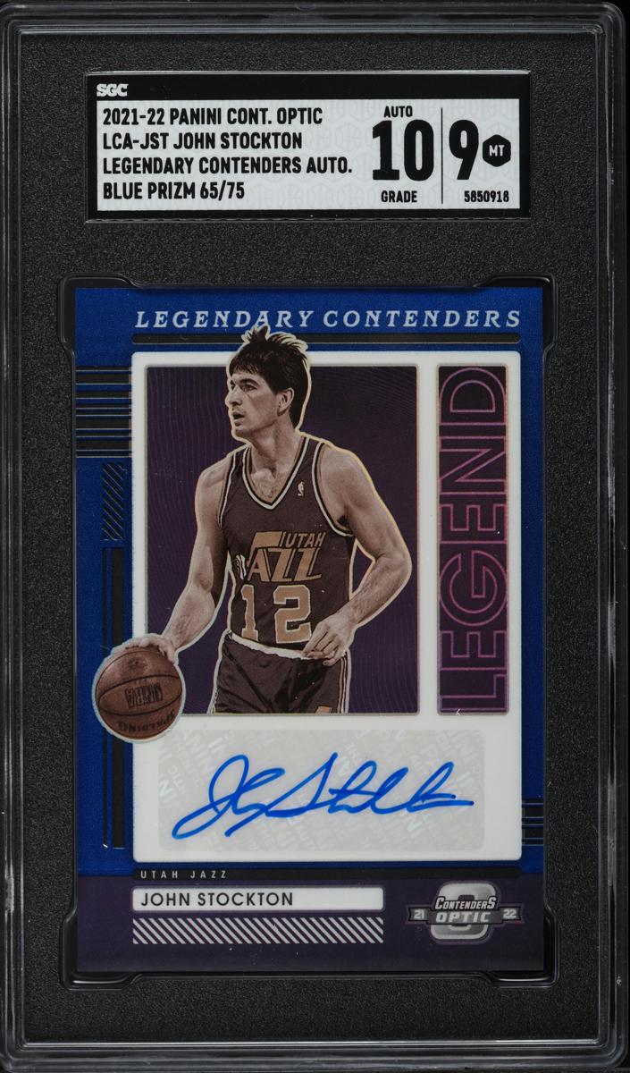 2021 Panini Contenders Optic Basketball Blue John Stockton #LCA-JST SGC 8.5