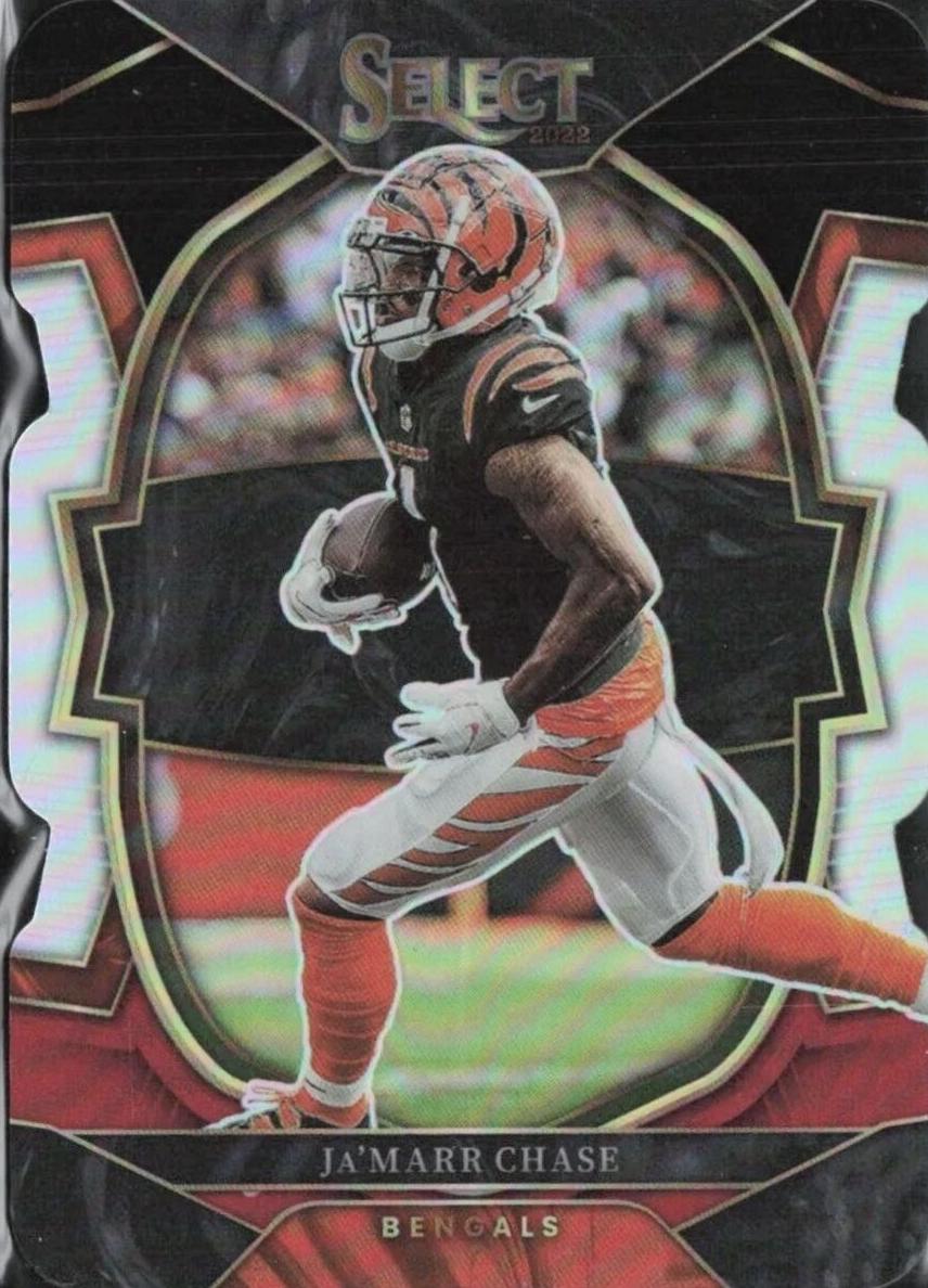 2022 Panini Select Football Black and Red Prizm Die-Cut Ja'Marr Chase #71 PSA 9