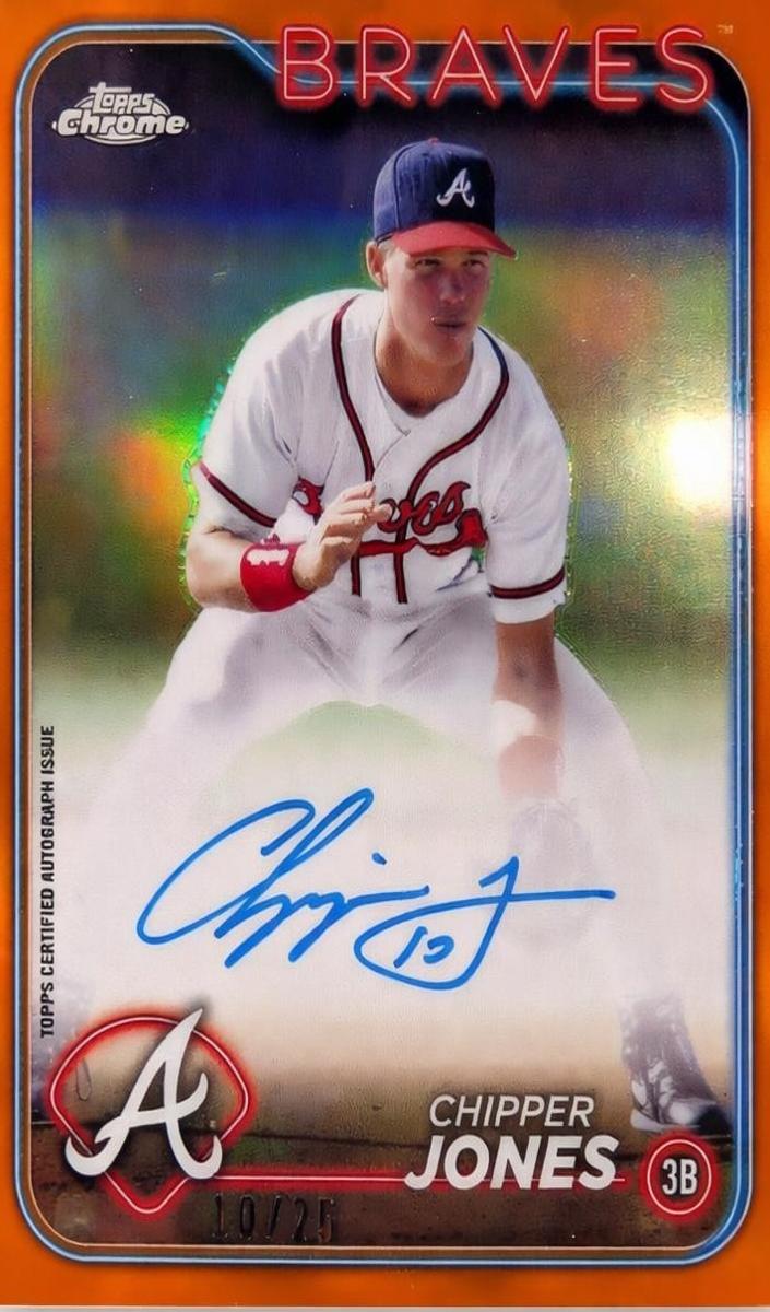 2024 Topps Chrome Update Baseball Orange Chipper Jones #CLA-CJ PSA 10