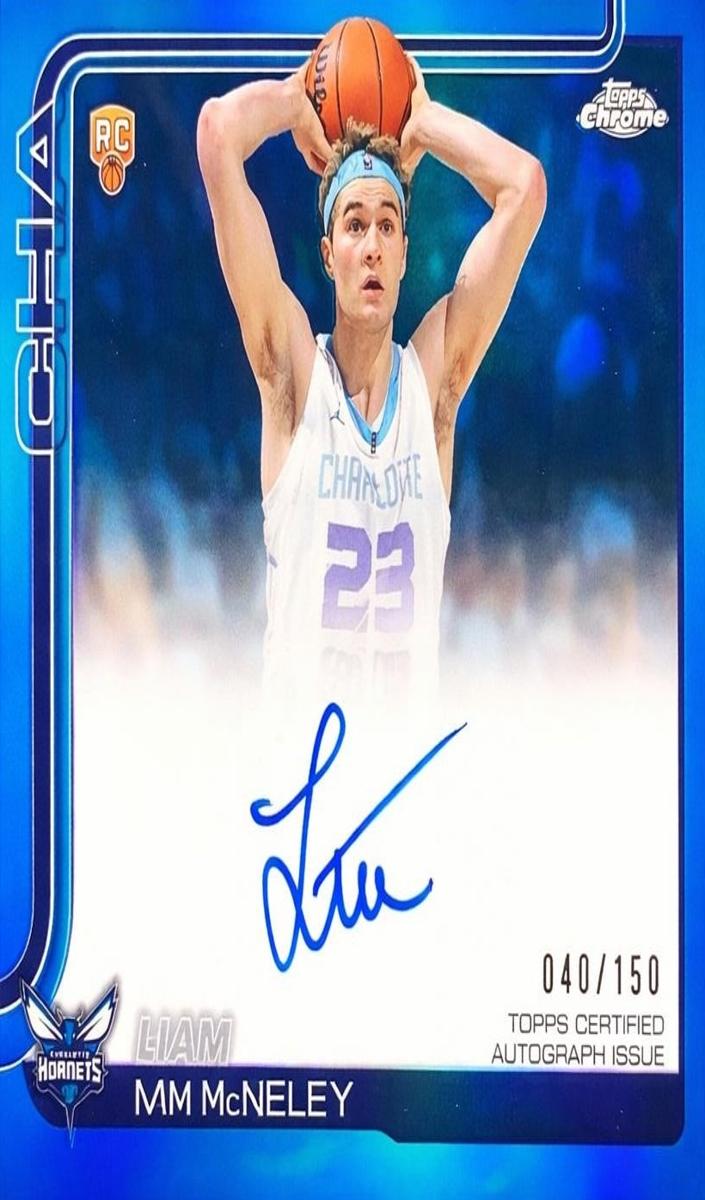 2025 Topps Chrome Basketball Blue Refractor Liam McNeeley #TCAR-LM