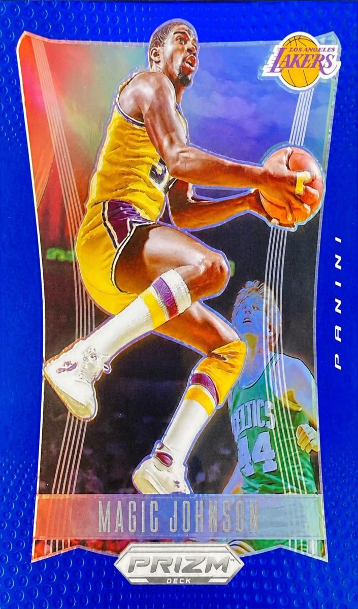 2023 Panini Prizm Deca Basketball Blue Magic Johnson #67 PSA 9
