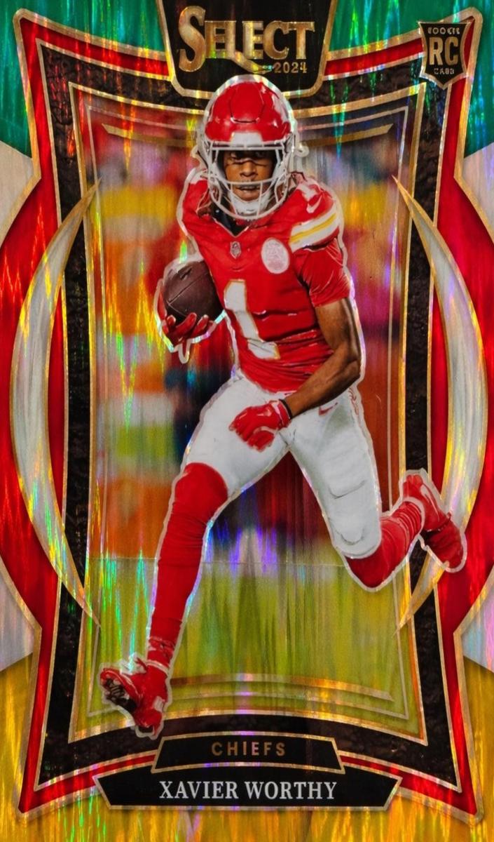 2024 Panini Select Football Green and Yellow Shock Xavier Worthy #32