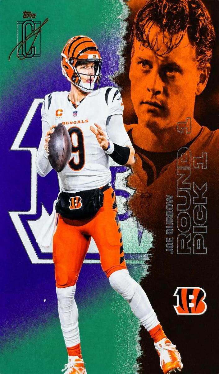2025 Topps Signature Class Football Green and Purple Joe Burrow #13
