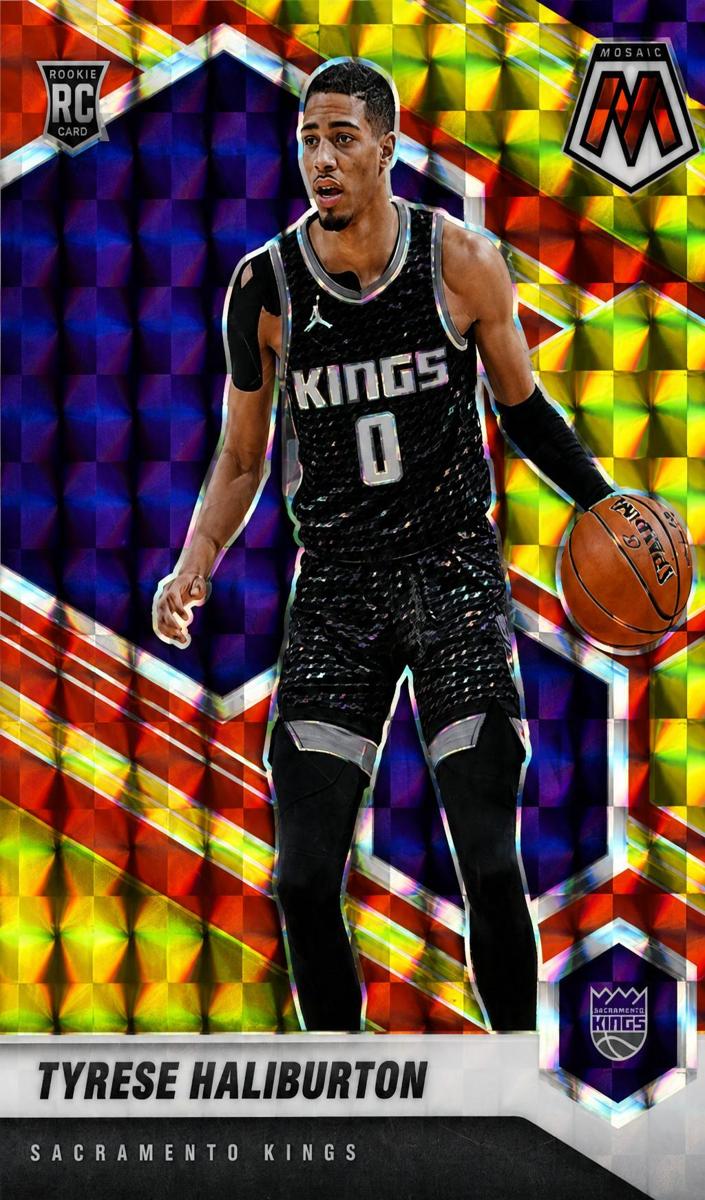2020 Panini Mosaic Basketball Choice Fusion Red Yellow Tyrese Haliburton #204