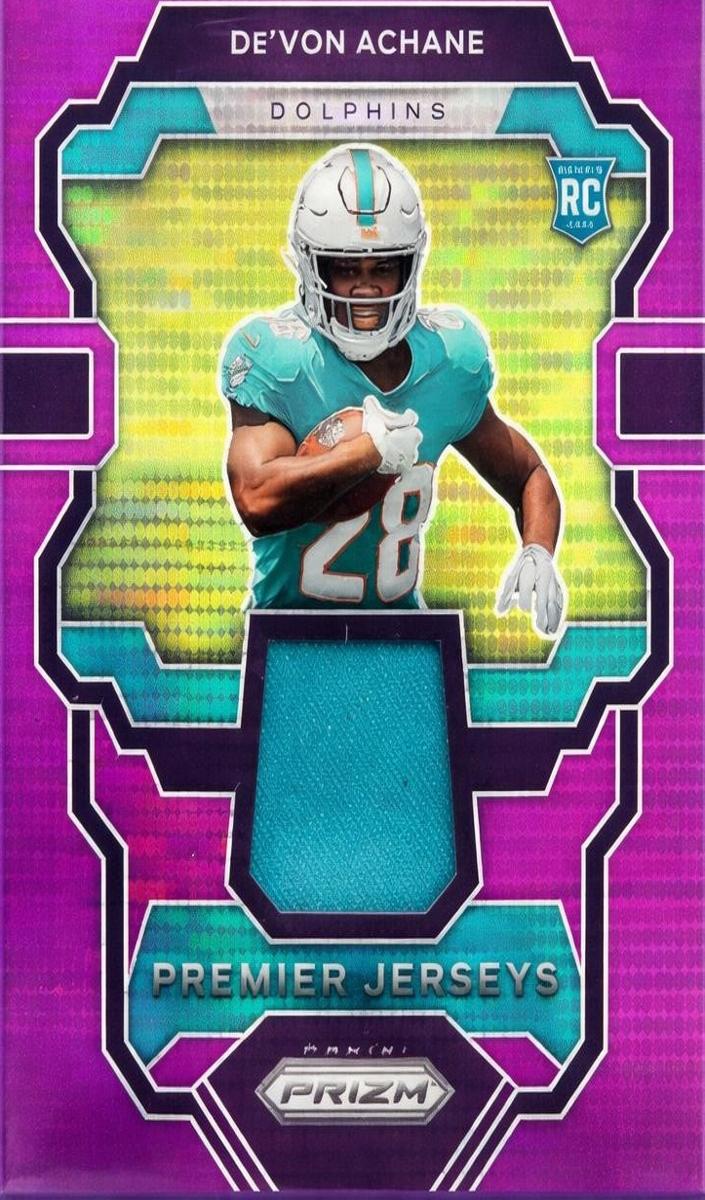 2023 Panini Prizm Football Purple Pulsar De'Von Achane #PJ-DA PSA 9