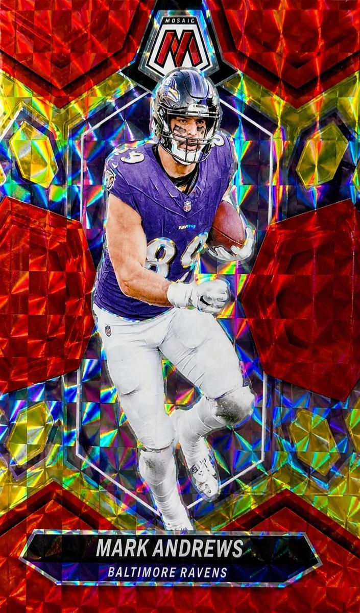 2024 Panini Mosaic Football Choice Fusion Red and Yellow Mark Andrews #18