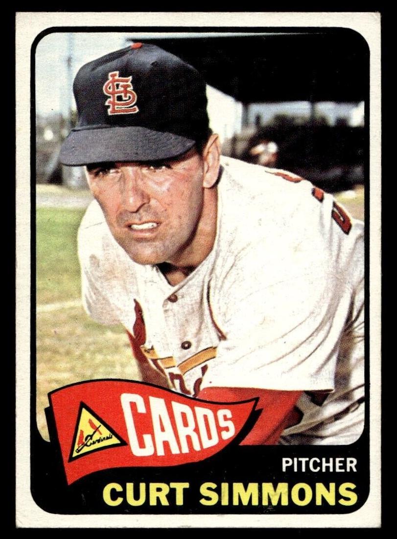 1965 Topps Baseball Curt Simmons #373 PSA 8
