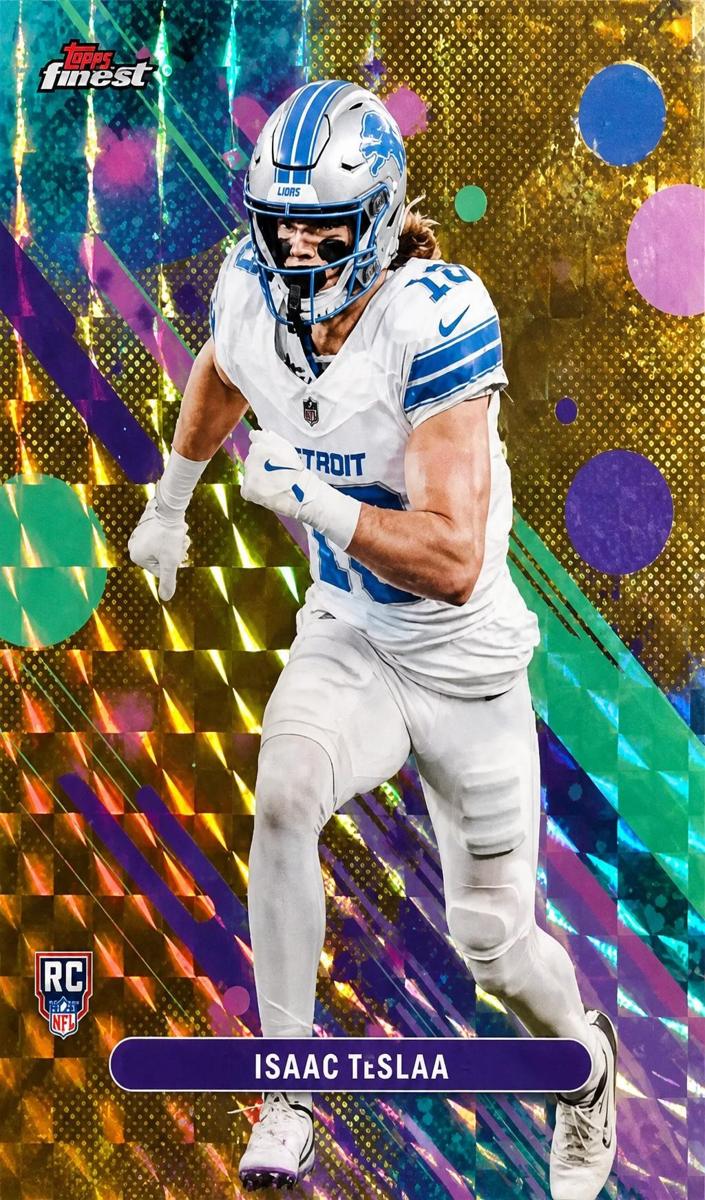 2025 Topps Finest Football Gold Geometric Isaac TeSlaa #31