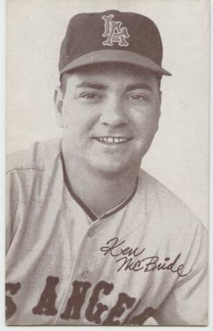 1963 Exhibits Statistic Back Baseball Ken McBride #NNO PSA 8