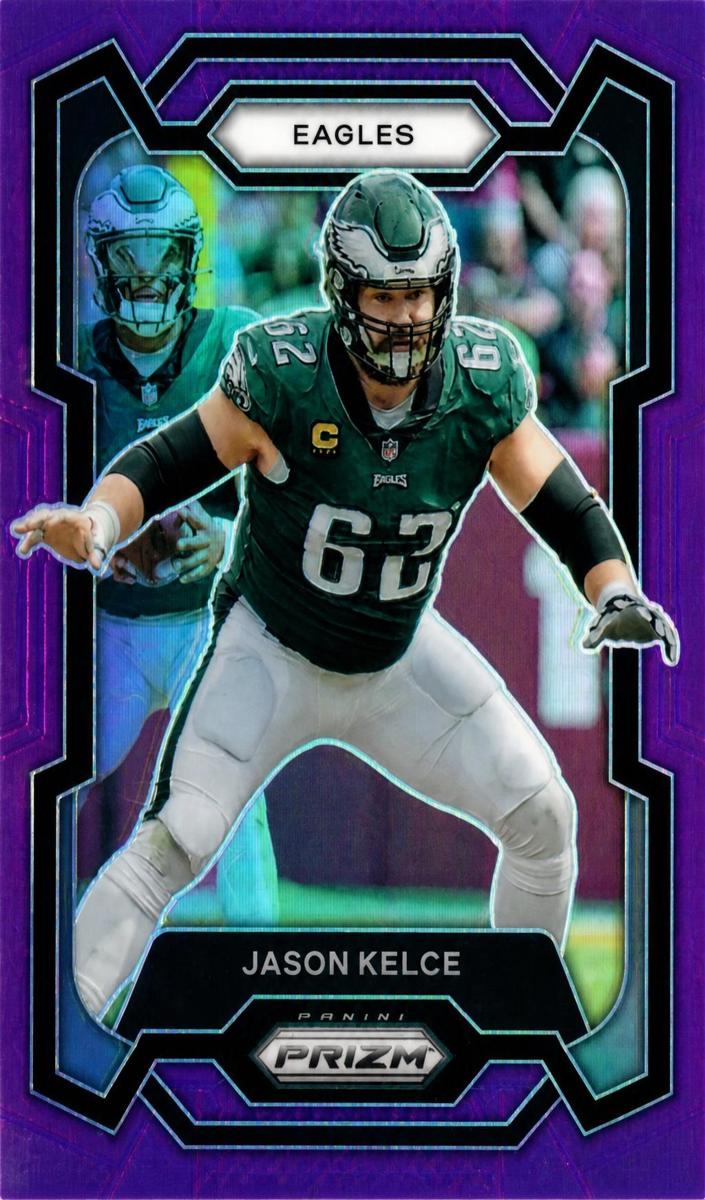 2023 Panini Prizm Football Purple Jason Kelce #245 PSA 10