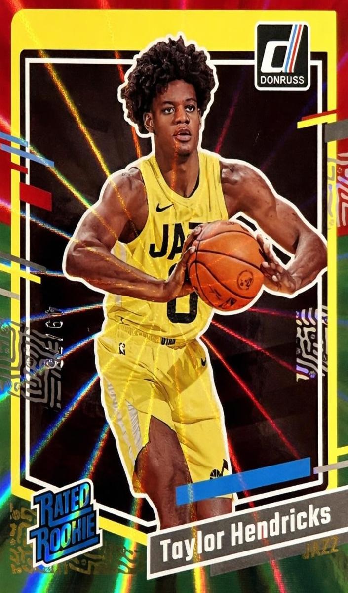 2023 Panini Donruss Basketball Holo Red and Green Laser Taylor Hendricks #208