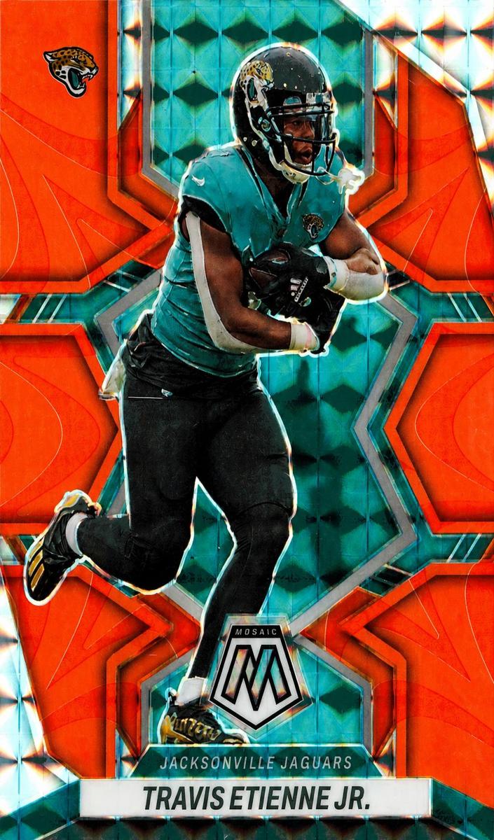 2022 Panini Mosaic Football Reactive Orange Travis Etienne Jr. #90