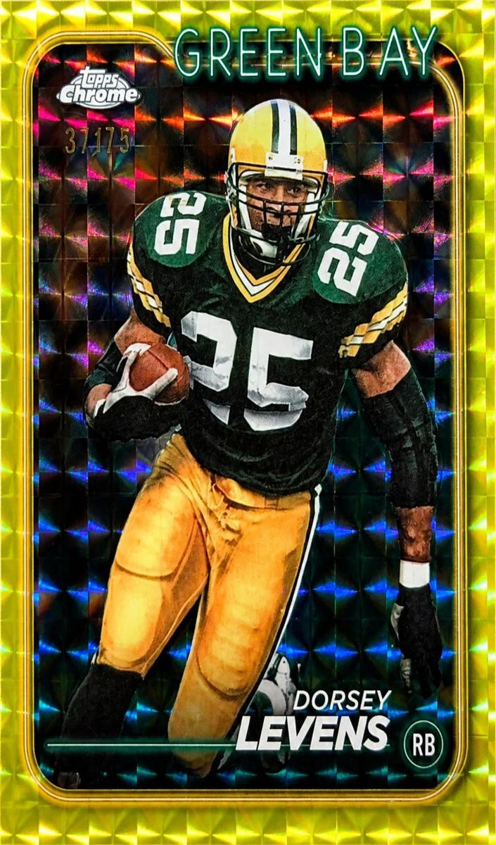 2024 Topps Chrome Football Yellow Geometric Refractor Dorsey Levens #78