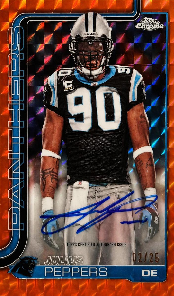 2025 Topps Chrome Football Orange Geometric Refractor Julius Peppers #CLA-JP