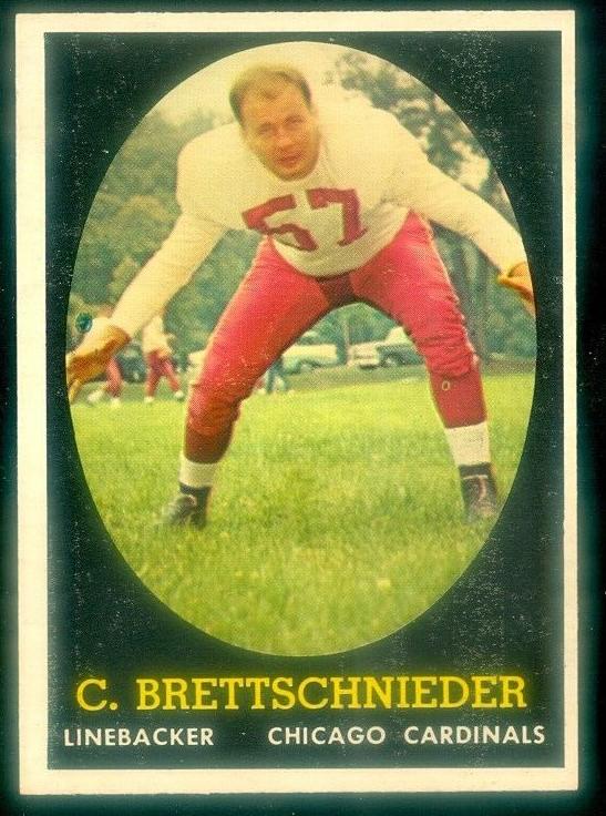 1958 Topps Football Carl Brettschnieder #28 PSA 7