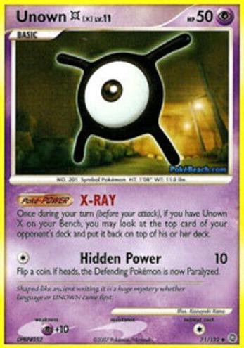 2007 Pokemon Diamond & Pearl Secret Wonders Unown X #71