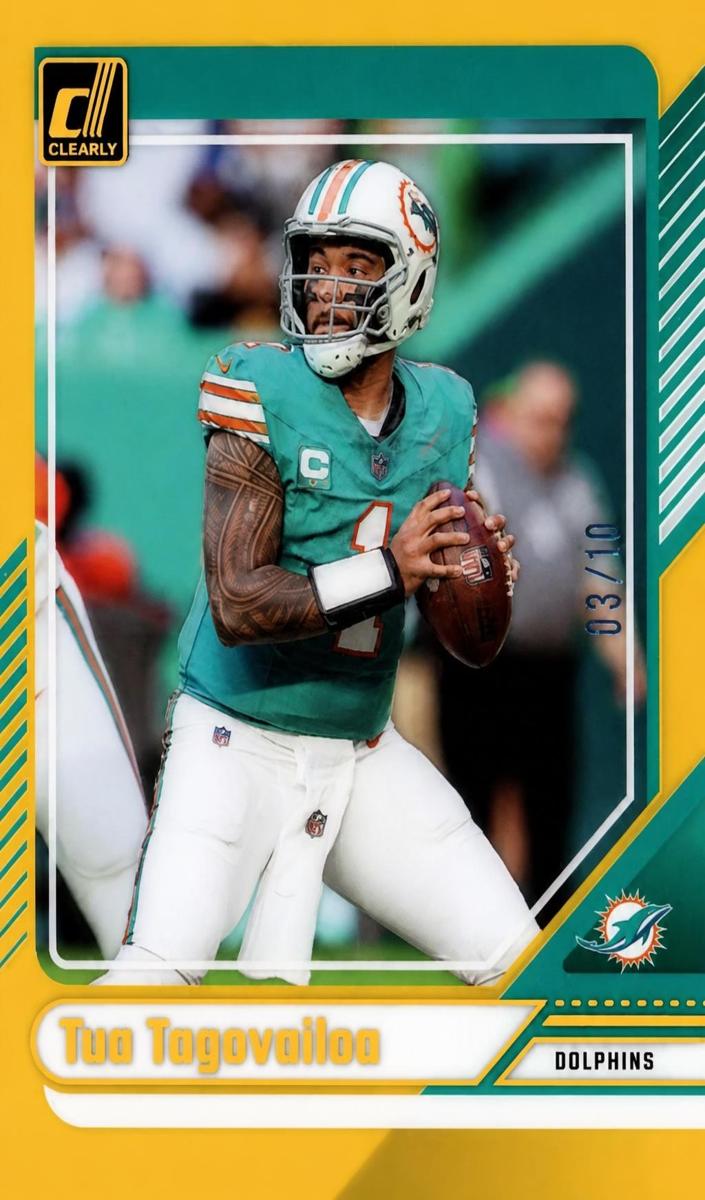 2024 Panini Clearly Donruss Football Gold Tua Tagovailoa #34