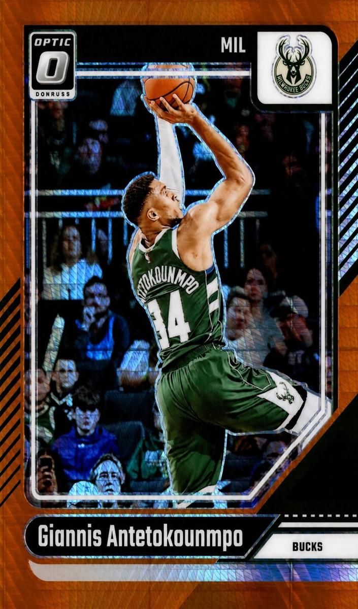 2024 Donruss Optic Basketball Hyper Orange Giannis Antetokounmpo #176 PSA 9
