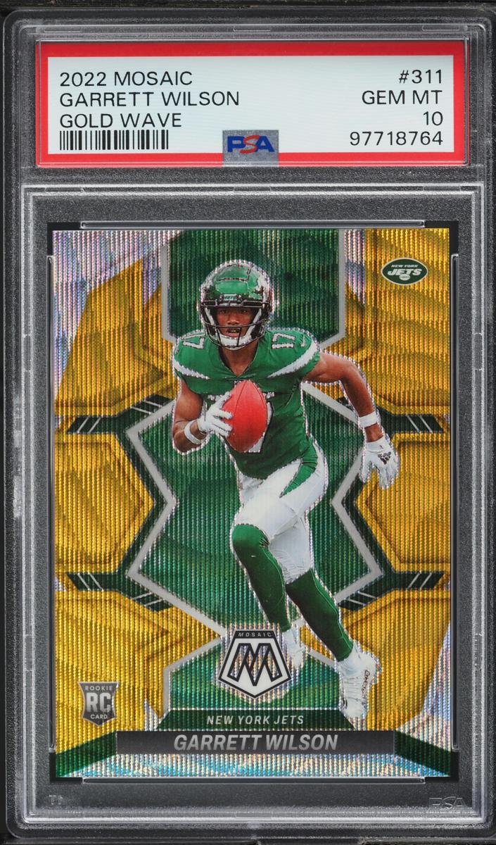 2022 Panini Mosaic Football Gold Wave Garrett Wilson #311 PSA 10