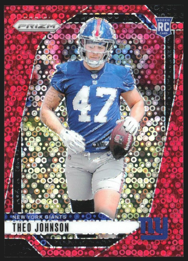 2024 Panini Prizm Football No Huddle Red Theo Johnson #390