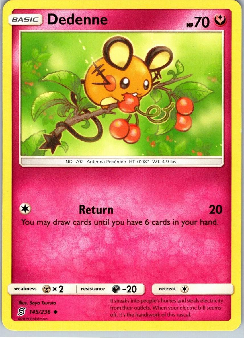 2019 Pokemon Sun & Moon Unified Minds Dedenne #145 PSA 9