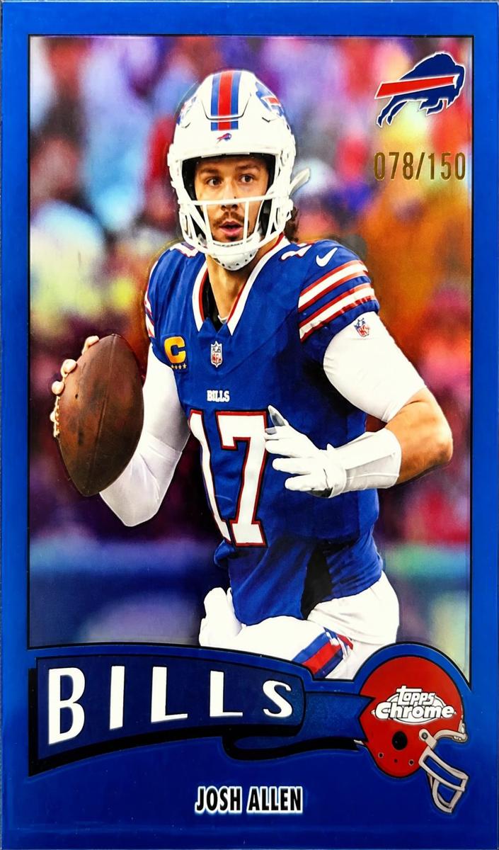 2025 Topps Chrome Football Blue Refractor Josh Allen #1975-4