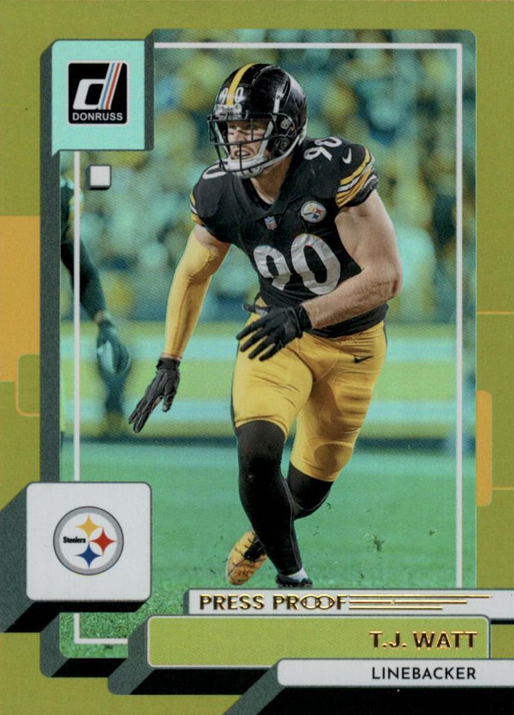 2022 Panini Donruss Football Press Proof Premium T.J. Watt #221 SGC 10