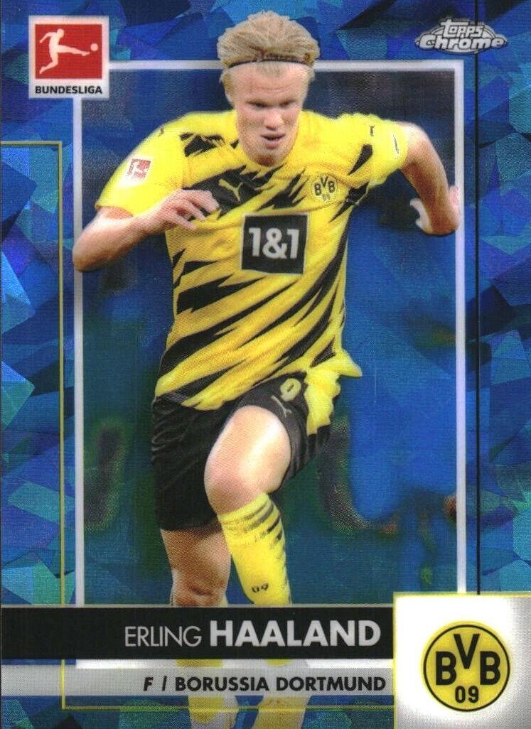 2020 Topps Chrome Sapphire Bundesliga Soccer Erling Haaland #32 PSA 10